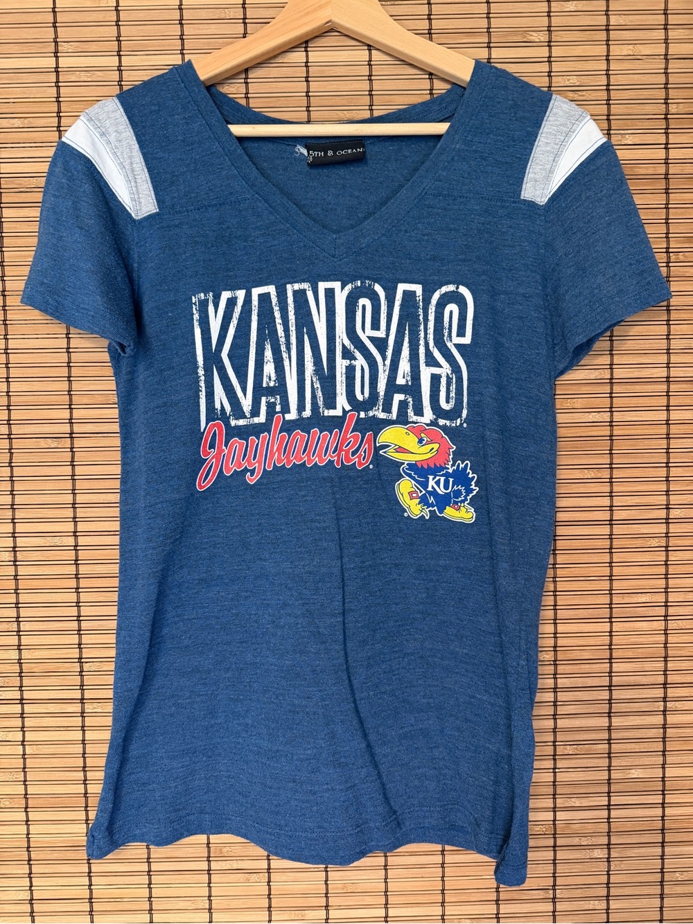 KU Jayhawks Blue V-Neck Tee